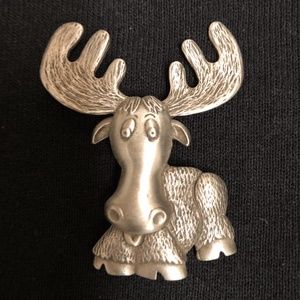 Pewter MOOSE Pin Brooch NWOT